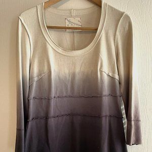 Raw earth wild sky gray/cream ombré womens midi dress   L